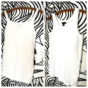 GAP 2pc White Lace Trim Tank Tops Girls XXL